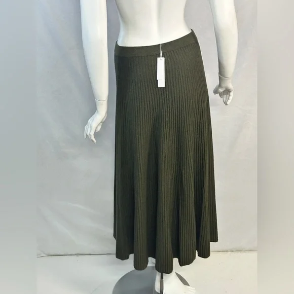 Lilla P Size Small Forest Green Ribbed A-Line Skirt - Picture 10 of 14